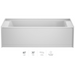 Jacuzzi Signature 60" Three Wall Alcove Acrylic Soaking Tub with Right Drain and Overflow - White - Luxe Vanity & Tub