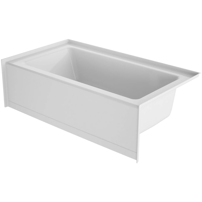 Jacuzzi Signature 60" Three Wall Alcove Acrylic Soaking Tub with Right Drain and Overflow - White - Luxe Vanity & Tub