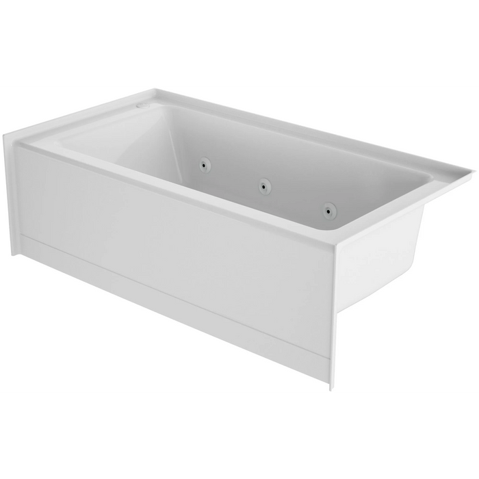 Jacuzzi Signature 60" Three Wall Alcove Acrylic Air / Whirlpool Tub with Right Drain and Overflow - White - Luxe Vanity & Tub