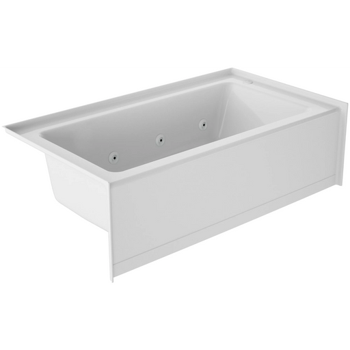 Jacuzzi Signature 60" Three Wall Alcove Acrylic Air / Whirlpool Tub with Left Drain and Overflow - White - Luxe Vanity & Tub