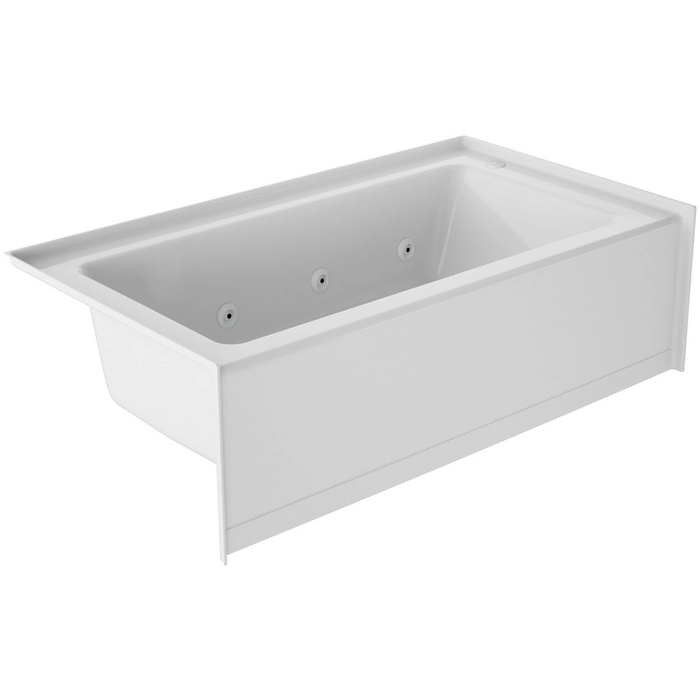 Jacuzzi Signature 60" Three Wall Alcove Acrylic Air / Whirlpool Tub with Left Drain and Overflow - White - Luxe Vanity & Tub