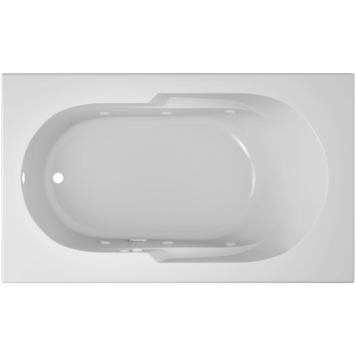 Jacuzzi Signature 60" Drop In Whirlpool Bathtub with 6 Jets, Air Controls, Left Drain and Right Pump - White - Luxe Vanity & Tub