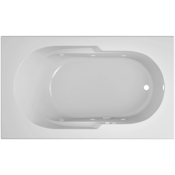 Jacuzzi Signature 60" Drop In Whirlpool Bathtub with 6 Jets, Air Controls, Right Drain and Left Pump - White - Luxe Vanity & Tub