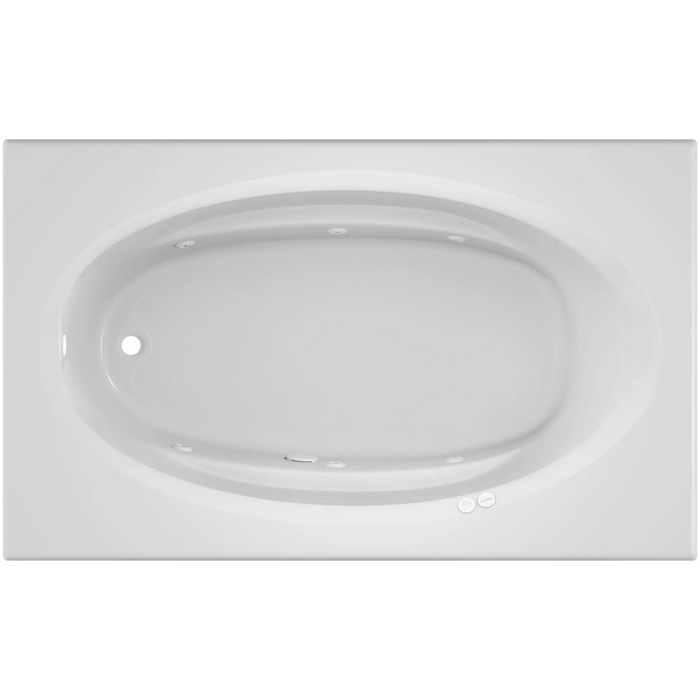 Jacuzzi 72" x 42" Signature Drop In Whirlpool Bathtub with 6 Jets, Air Controls, Left Drain and Right Pump - White - Luxe Vanity & Tub