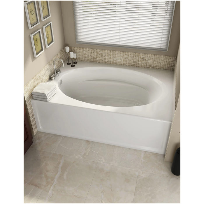 60" x 42" Soaker Alcove Bathtub with Left Drain in White - Luxe Vanity & Tub