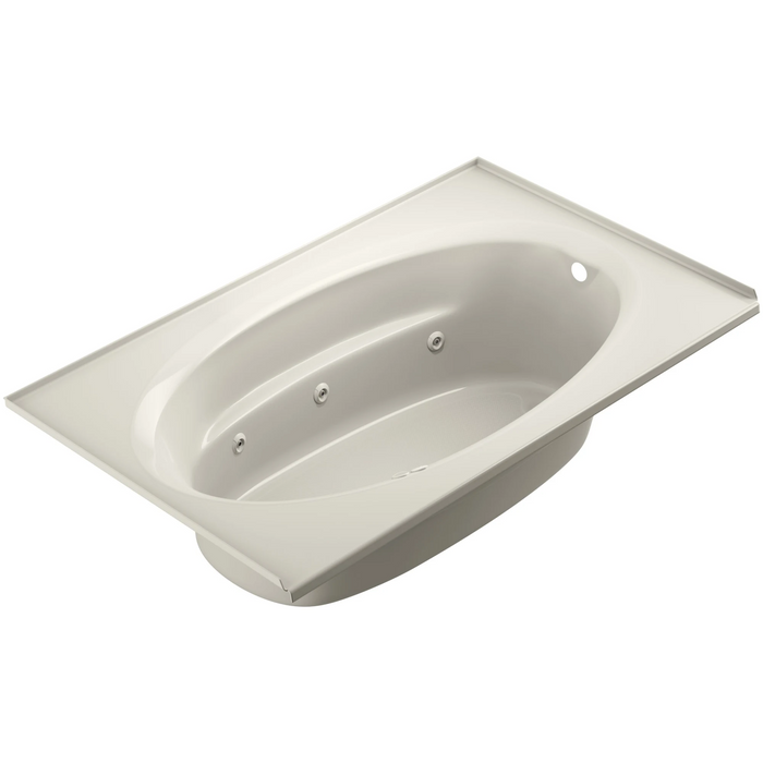 Jacuzzi 72" x 42" Signature Drop In Whirlpool Bathtub with 6 Jets, Air Controls, Tiling Flange, RapidHeat Water Heater, and Right Drain and Right Front Pump - Oyster - Luxe Vanity & Tub