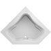 60" x 60" Soaker Drop-In Bathtub with Center Drain in White - Luxe Vanity & Tub