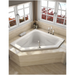 60" x 60" Soaker Drop-In Bathtub with Center Drain in White - Luxe Vanity & Tub