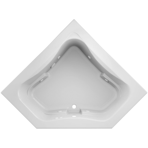 Jacuzzi 60" x 60" Signature Corner Whirlpool Bathtub with 6 Jets, Air Controls, RapidHeat Water Heater, Center Drain and Left Pump - White - Luxe Vanity & Tub