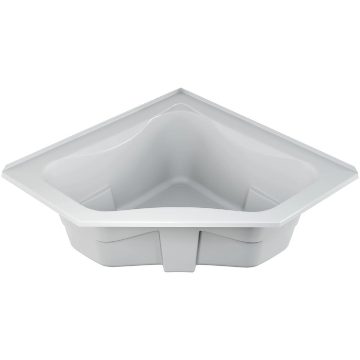 Jacuzzi Signature 60" Corner Soaking Bathtub with Tiling Flange, Center Drain - White - Luxe Vanity & Tub