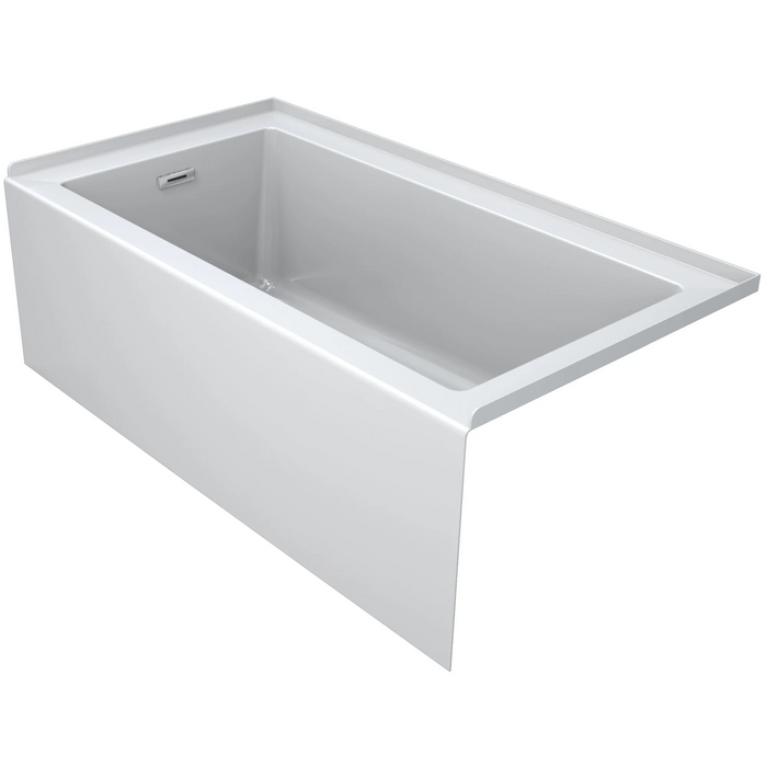 Linea 60" x 30" Acrylic Soaking Bathtub for Three Wall Alcove Installation with Right Drain - Luxe Vanity & Tub