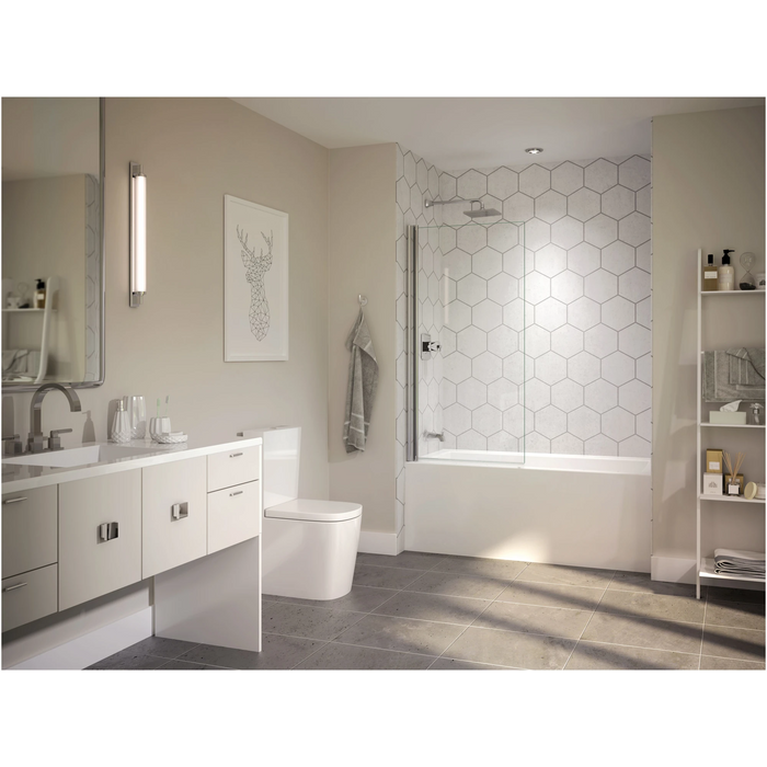 Linea 60" x 30" Acrylic Soaking Bathtub for Three Wall Alcove Installation with Right Drain - Luxe Vanity & Tub