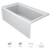 Linea 60" x 30" Acrylic Soaking Bathtub for Three Wall Alcove Installation with Right Drain - Luxe Vanity & Tub