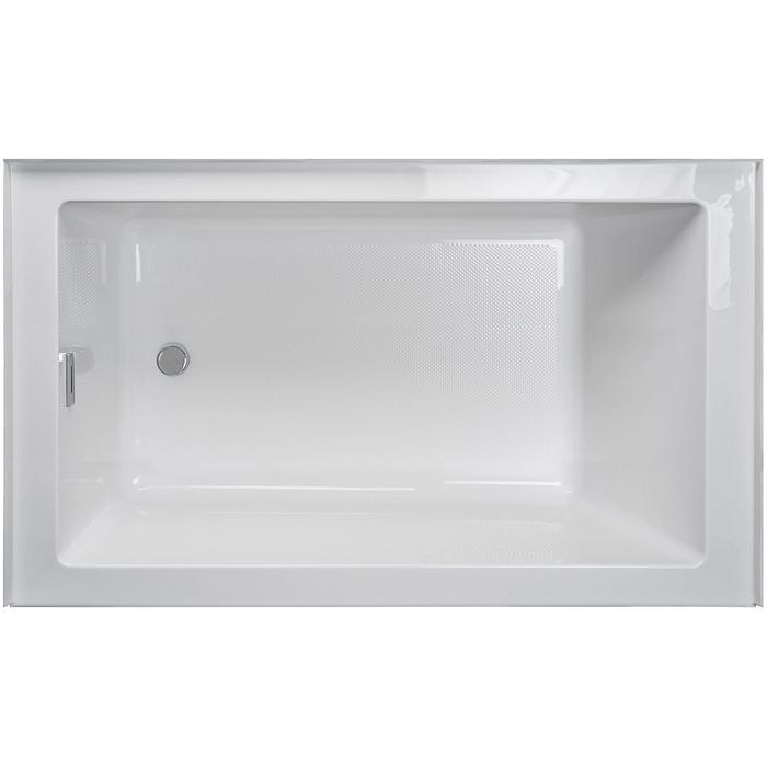 Linea 60" x 36" Acrylic Soaking Bathtub for Three Wall Alcove Installation with Left Drain - Luxe Vanity & Tub