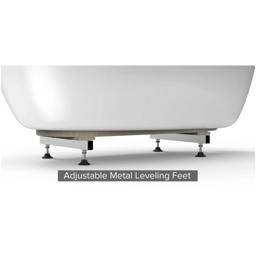 Jacuzzi Signature 67" Free Standing Acrylic Soaking Tub with Chrome Free Standing Tub Filler and Handshower, Reversible Drain, Drain Assembly and Overflow - White - Luxe Vanity & Tub