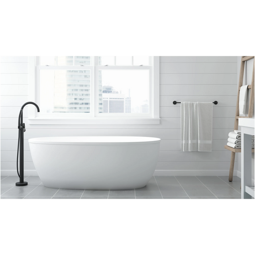 Signature 60" Free Standing Acrylic Soaking Tub with Reversible Drain, Drain Assembly and Overflow - Luxe Vanity & Tub