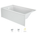 Jacuzzi Signature 60" Three Wall Alcove Acrylic Whirlpool Tub with Left Drain and Overflow - White - Luxe Vanity & Tub