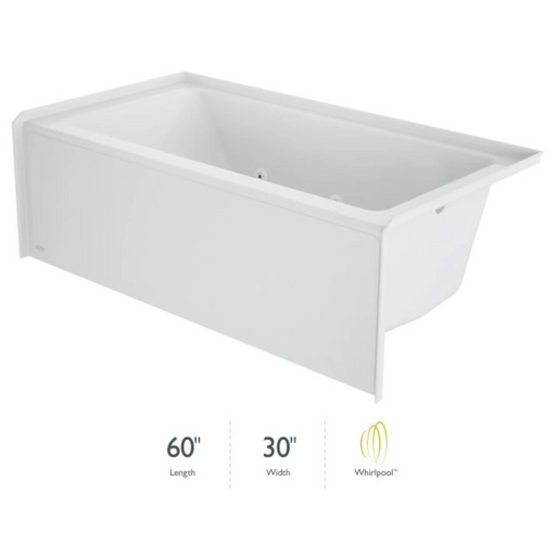 Jacuzzi Signature 60" Three Wall Alcove Acrylic Whirlpool Tub with Right Drain and Overflow - White - Luxe Vanity & Tub