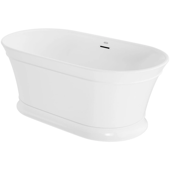 Serafina 59" Free Standing Acrylic Tub with Center Drain, Drain Assembly, and Overflow - Luxe Vanity & Tub