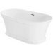 Serafina 59" Free Standing Acrylic Tub with Center Drain, Drain Assembly, and Overflow - Luxe Vanity & Tub