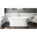 Serafina 59" Free Standing Acrylic Tub with Center Drain, Drain Assembly, and Overflow - Luxe Vanity & Tub