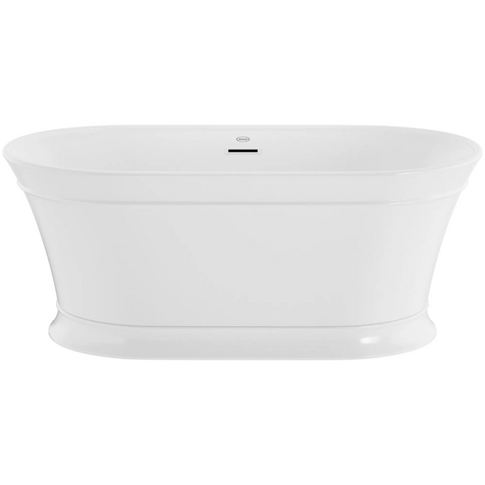 Serafina 59" Free Standing Acrylic Tub with Center Drain, Drain Assembly, and Overflow - Luxe Vanity & Tub