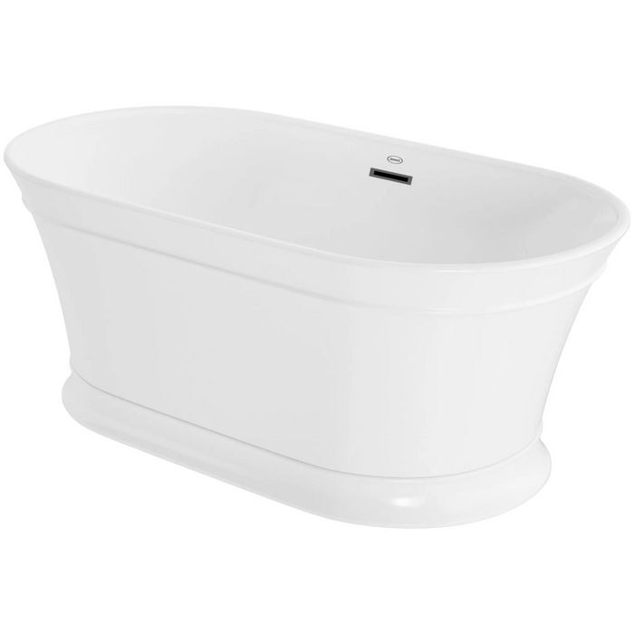 Serafina 59" Free Standing Acrylic Tub with Center Drain, Drain Assembly, and Overflow - Luxe Vanity & Tub