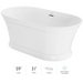 Serafina 59" Free Standing Acrylic Tub with Center Drain, Drain Assembly, and Overflow - Luxe Vanity & Tub