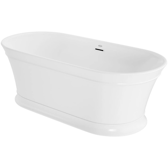 Serafina 67" Free Standing Acrylic Tub with Center Drain, Drain Assembly, and Overflow - Luxe Vanity & Tub