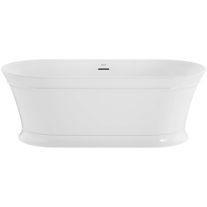 Serafina 67" Free Standing Acrylic Tub with Center Drain, Drain Assembly, and Overflow - Luxe Vanity & Tub