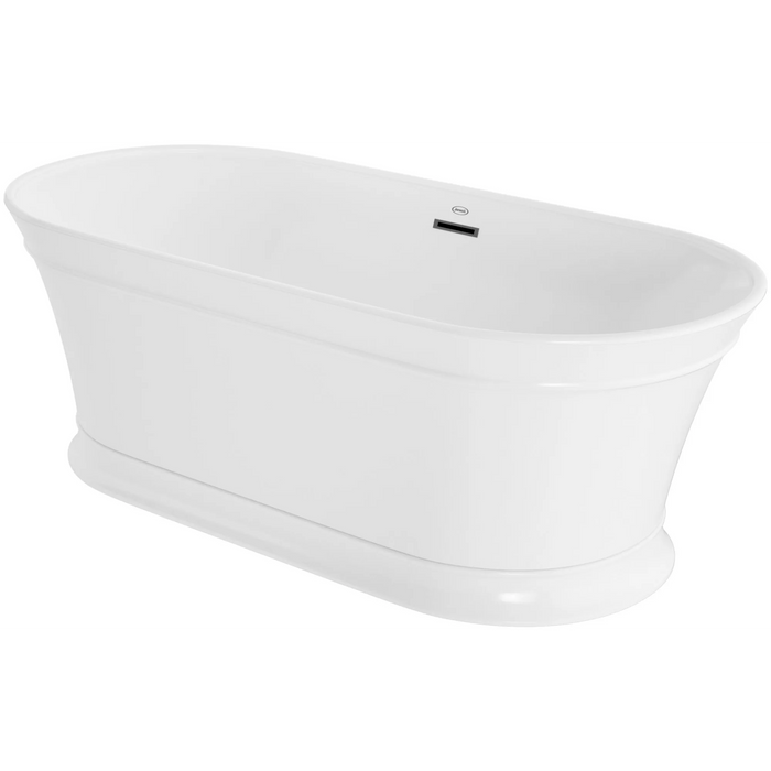 Serafina 67" Free Standing Acrylic Tub with Center Drain, Drain Assembly, and Overflow - Luxe Vanity & Tub