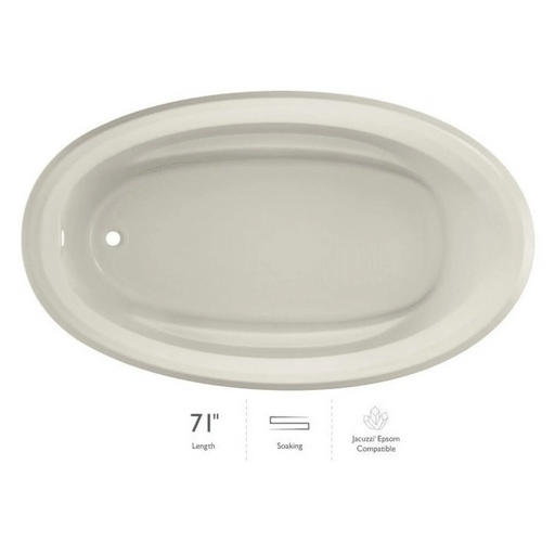 Jacuzzi Signature 71" Drop In Soaking Bathtub with Universal Drain - Less Drain Assembly - Oyster - Luxe Vanity & Tub