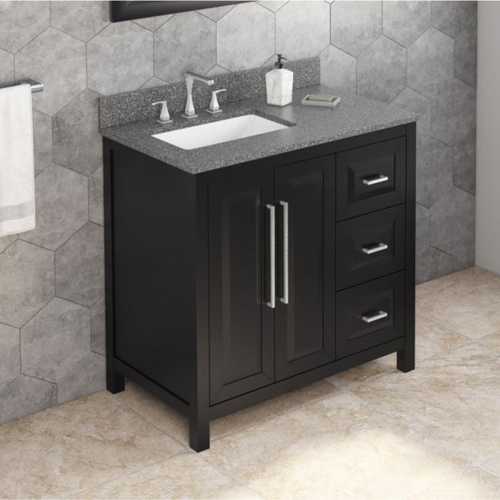 Jeffrey Alexander Cade 36-inch Left Offset Single Bathroom Vanity Set With Top In Grey From Home Luxury USA