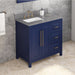 Jeffrey Alexander Cade 36-inch Left Offset Single Bathroom Vanity Set With Top In Blue From Home Luxury USA