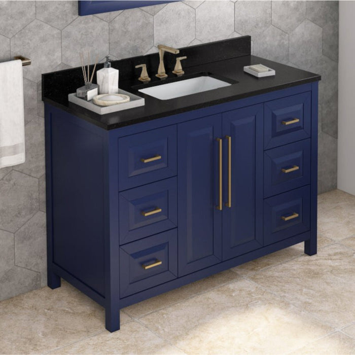 Jeffrey Alexander Cade 48-inch Single Bathroom Vanity Set With Top In Blue From Home Luxury USA