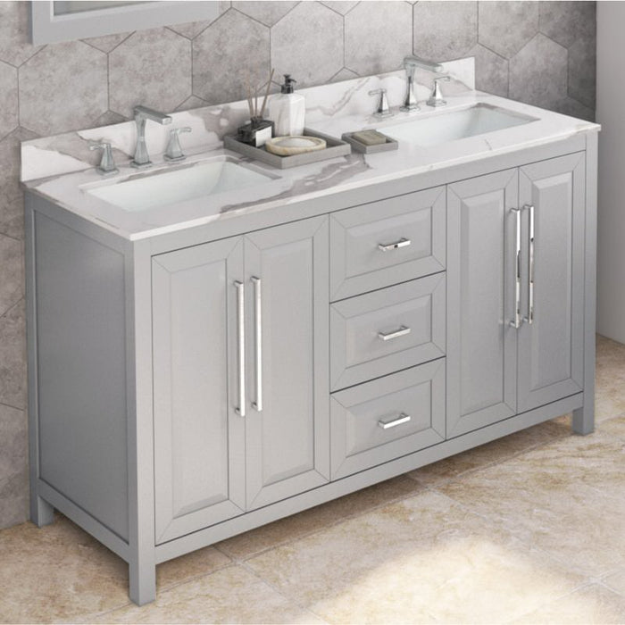 Jeffrey Alexander Cade 60-inch Double Bathroom Vanity Set With Top In White From Home Luxury USA