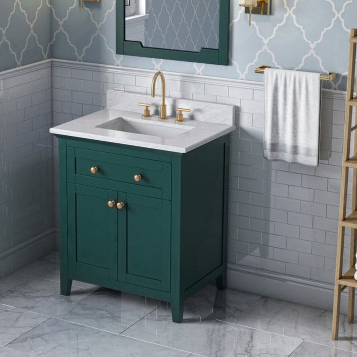 Jeffrey Alexander Chatham 30-inch Bathroom Vanity With Top In Green From Home Luxury USA