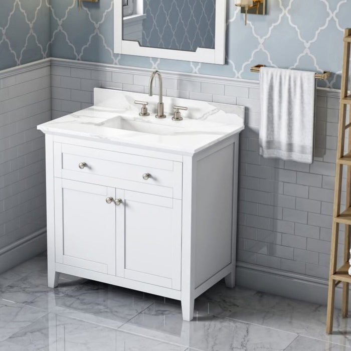 Jeffrey Alexander Chatham 36-inch Bathroom Vanity With Top In Grey From Home Luxury USA