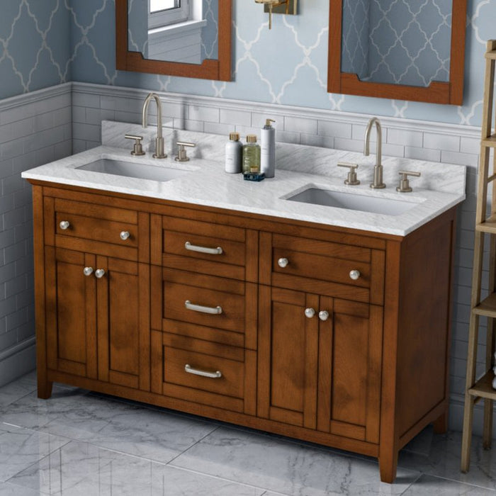 Jeffrey Alexander Chatham 60-inch Double Sink Bathroom Vanity In Grey From Home Luxury USA