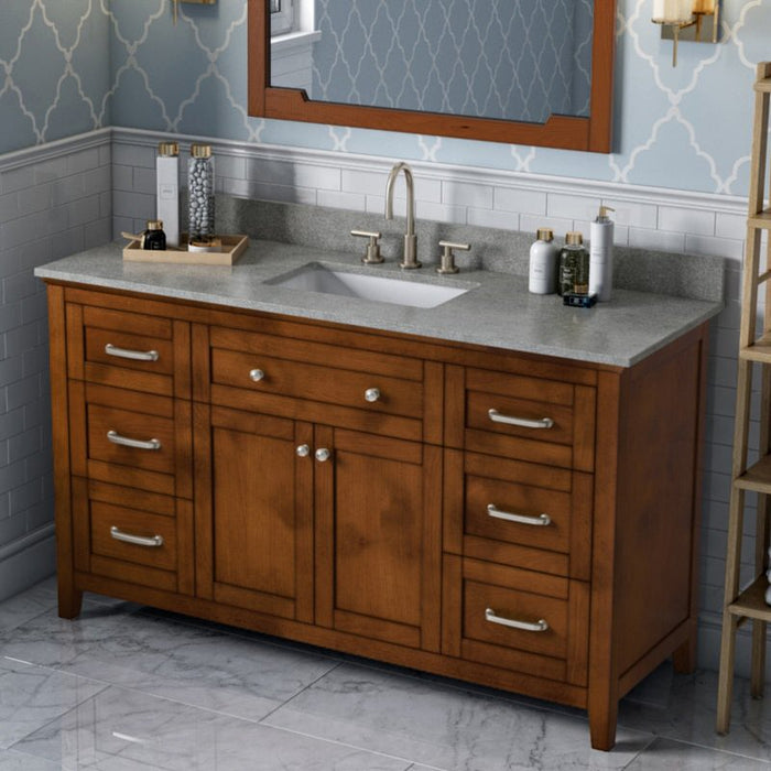 Jeffrey Alexander Chatham 60-inch Single Sink Bathroom Vanity With Top In Grey From Home Luxury USA