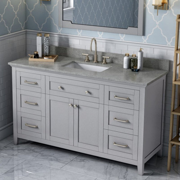 Jeffrey Alexander Chatham 60-inch Single Sink Bathroom Vanity With Top In White From Home Luxury USA