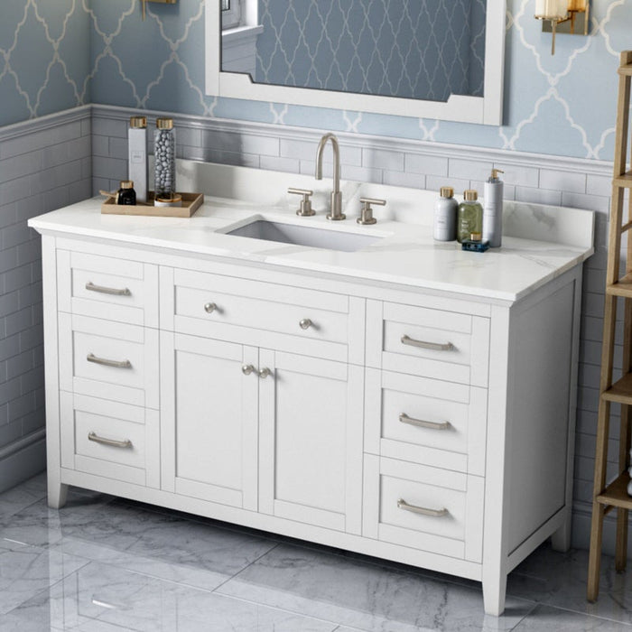 Jeffrey Alexander Chatham 60-inch Single Sink Bathroom Vanity With Top In Grey From Home Luxury USA