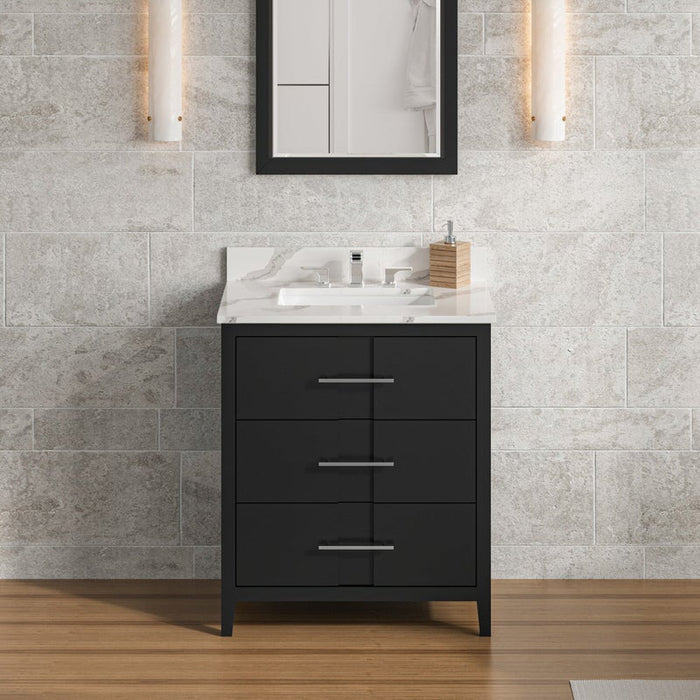 Jeffrey Alexander Katara 30-inch Single Bathroom Vanity With Top In Grey From Home Luxury USA