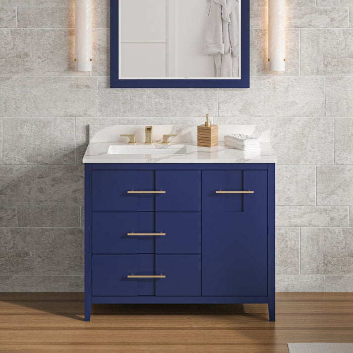 Jeffrey Alexander Katara 42-inch Single Bathroom Vanity With Top In White From Home Luxury USA