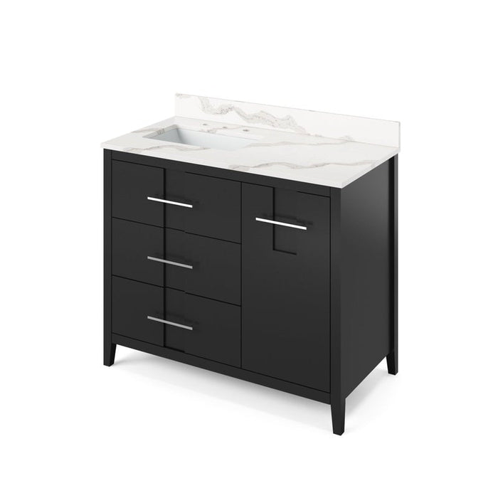 Jeffrey Alexander Katara 42-inch Single Bathroom Vanity With Top In Black From Home Luxury USA