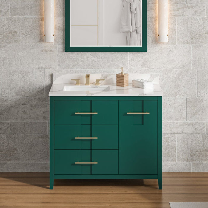 Jeffrey Alexander Katara 42-inch Single Bathroom Vanity With Top In Blue From Home Luxury USA