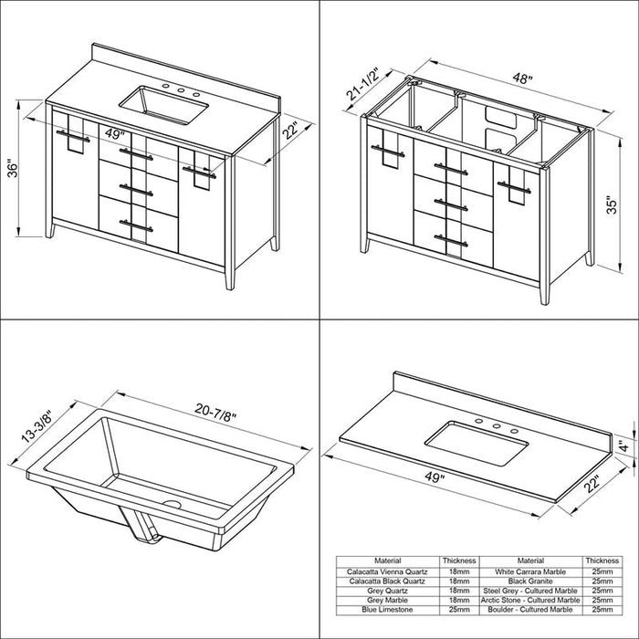 jeffrey alexander katara 42-inch single bathroom vanity with top in black from home luxury usa