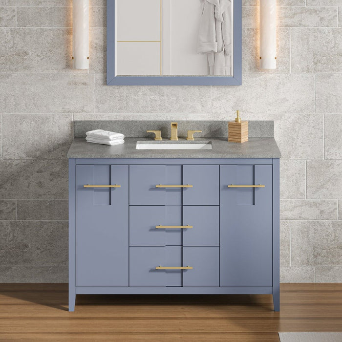 jeffrey alexander katara 42-inch single bathroom vanity with top in blue from home luxury usa