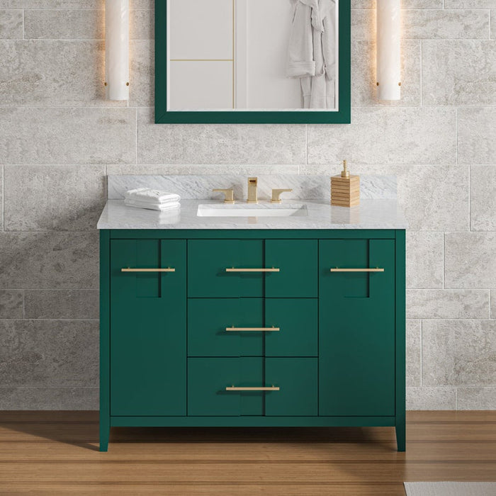 jeffrey alexander katara 42-inch single bathroom vanity with top in blue from home luxury usa