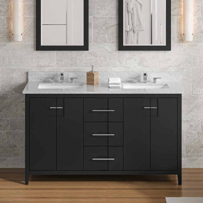 jeffrey alexander katara 60-inch double bathroom vanity with top in white from home luxury usa